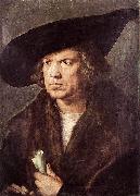 Albrecht Durer Portrait of a Man with Baret and Scroll Spain oil painting artist